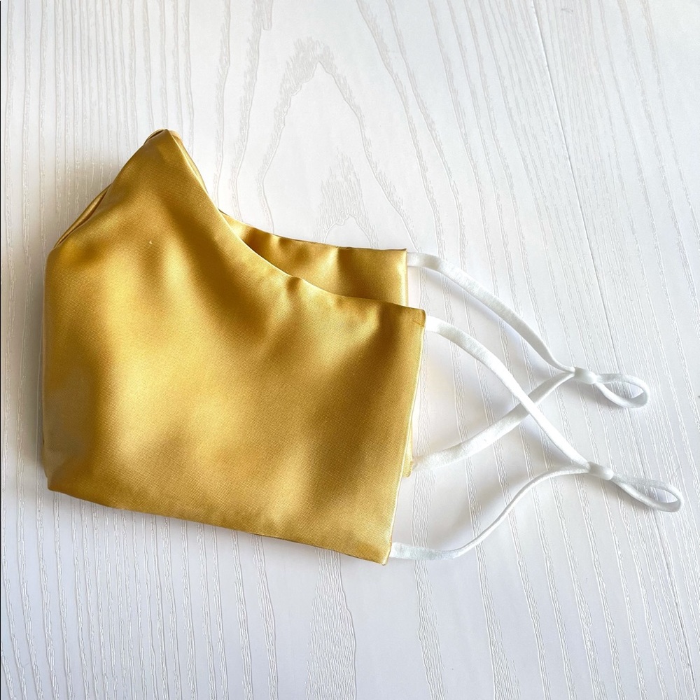 Gold Double Satin Mask with Adjustable Straps, Formal Masks, Date Night, Party